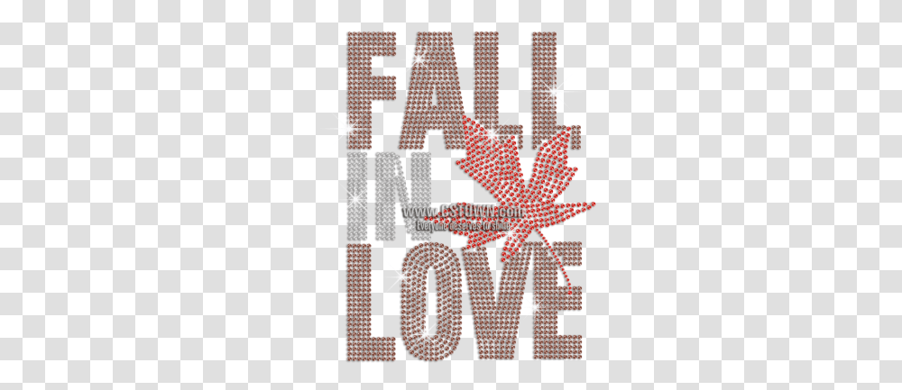 Download Fall In Love Red Maple Leaf Graphic Design, Text, Alphabet, Symbol, Knitting Transparent Png