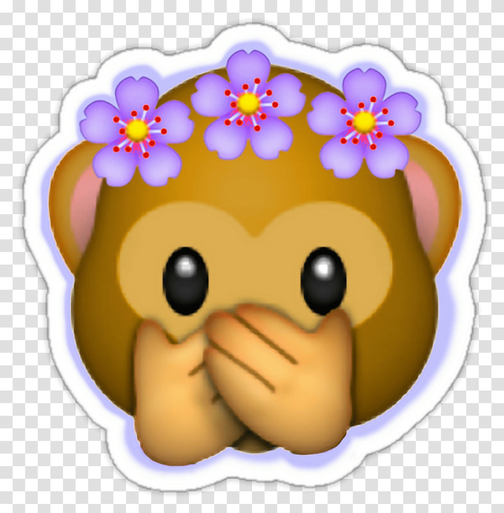 Download Falling Rose Emoji Flower Crown Monkey Emoji, Birthday Cake, Dessert, Food, Animal Transparent Png