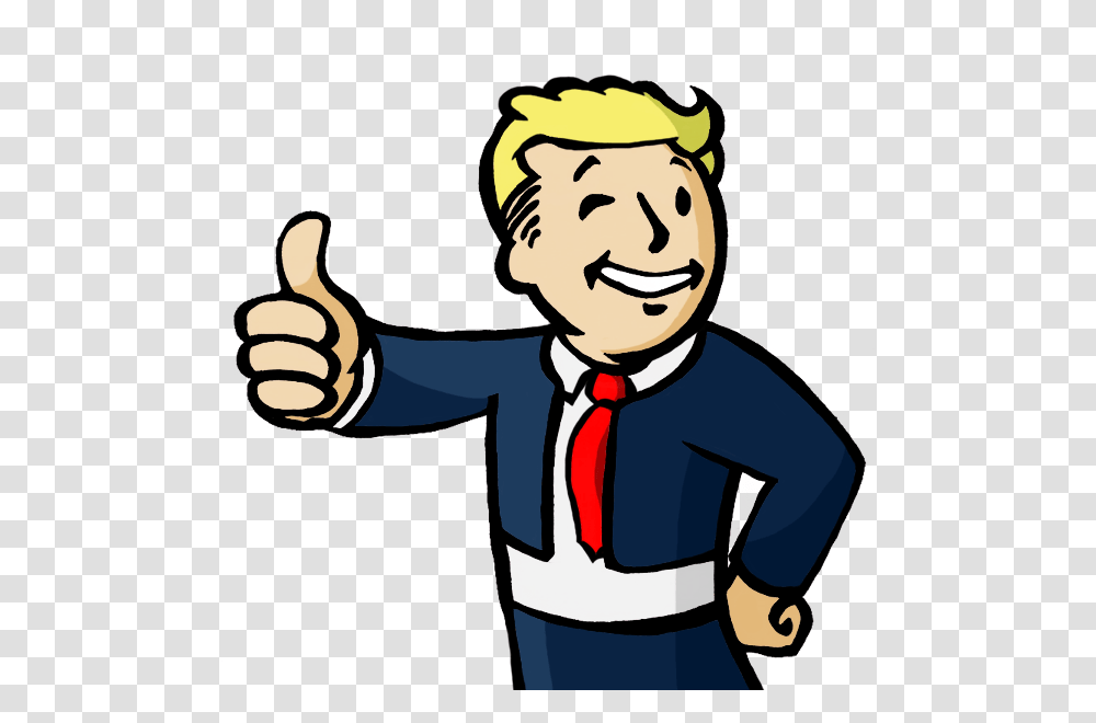 Download Fallout Guy Trump Clipart Fallout Fallout New, Person, Human, Thumbs Up, Finger Transparent Png