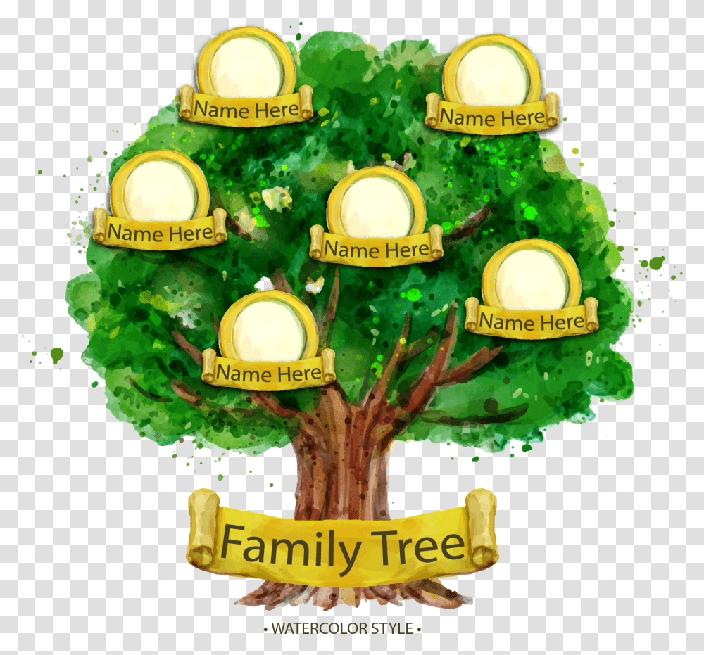 Download Family Tree Genealogy Family Tree In Clipart, Plant, Vegetation, Green, Birthday Cake Transparent Png