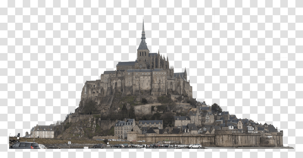 Download Fantasy City Photos Mont Saint Michel, Spire, Tower, Architecture, Building Transparent Png