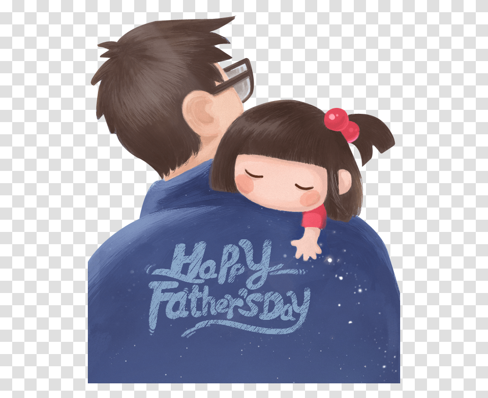 Download Fathers Day Background Animated Daughter Happy Fathers Day, Clothing, Apparel, Person, Human Transparent Png