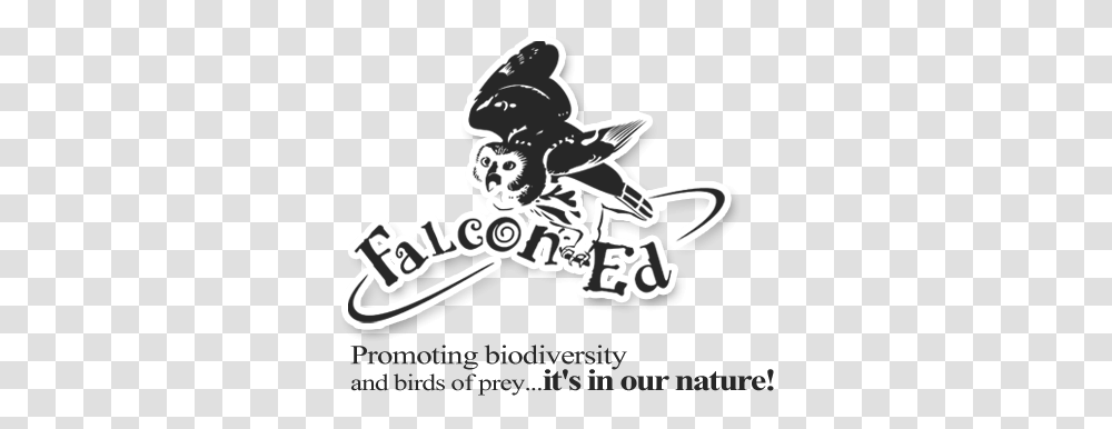 Download Faucon Duc Logo Birds Of Prey Full Size Cartoon, Text, Symbol, Dragon, Stencil Transparent Png