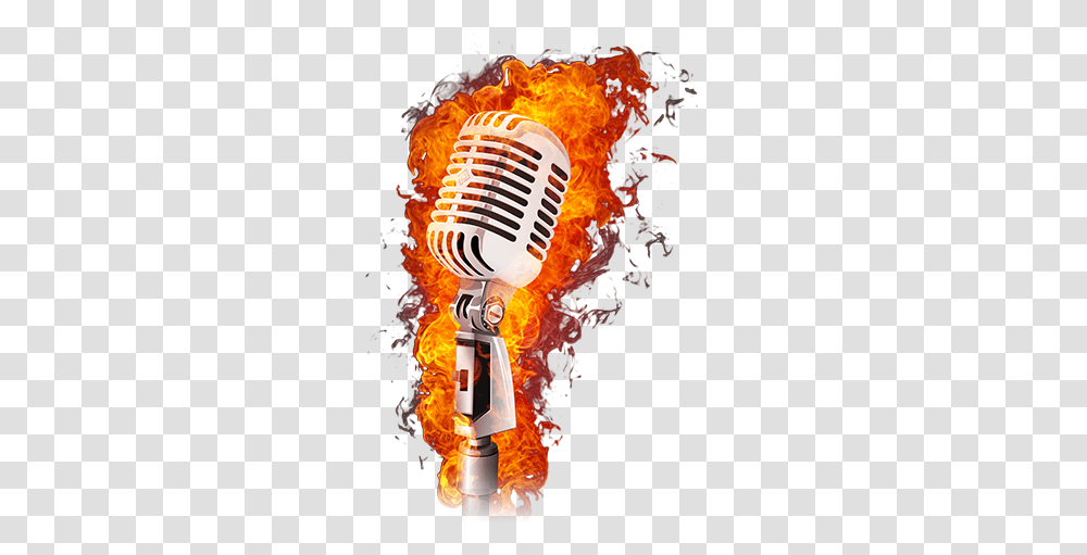 Download Fcsn Presents Comedy Night Mic On Fire, Electrical Device, Microphone, Leisure Activities, Karaoke Transparent Png