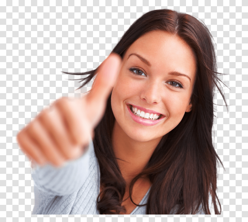 Download Female Student Image Excited Person Girl Like, Finger, Human, Thumbs Up, Face Transparent Png