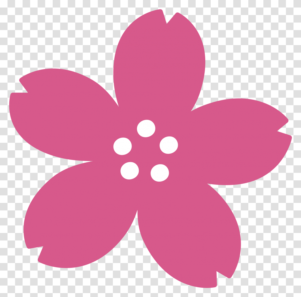 Download File Emoji U1f338 Svg Cherry Blossom Icon Clipart Cherry Blossom, Leaf, Plant, Symbol, Petal Transparent Png