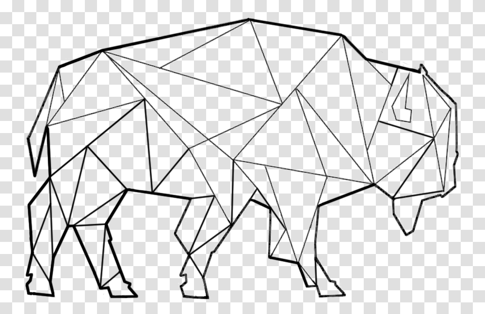 Download Final Buffalo Line Art Image With No Line Art, Bow, Construction Crane, Triangle Transparent Png