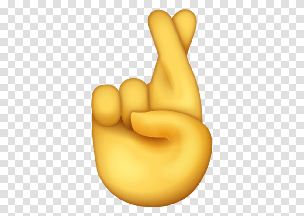Download Fingers Crossed Emoji Free Iphone Emojis Fingers Crossed Emoji, Banana, Fruit, Plant, Food Transparent Png