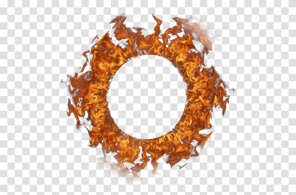 Download Fire Frame Flame Circle Fuego Background Circle Of Fire, Bonfire, Text Transparent Png