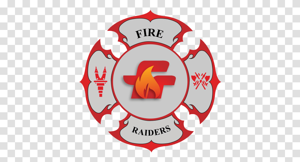 Download Fire Raiders Logo Fire Raiders, Symbol, Trademark, Badge, Text Transparent Png