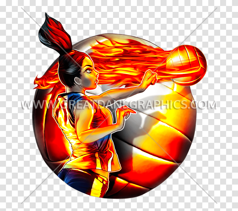Download Fire Spike Production Ready Hd Uokplrs Volleyball Fire Spike, Person, Human, Art, Graphics Transparent Png