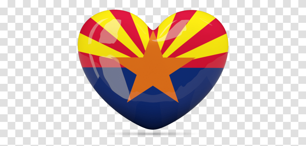 Download Flag Icon Of Arizona Arizona Flag Heart, Balloon, Star Symbol, Plectrum Transparent Png