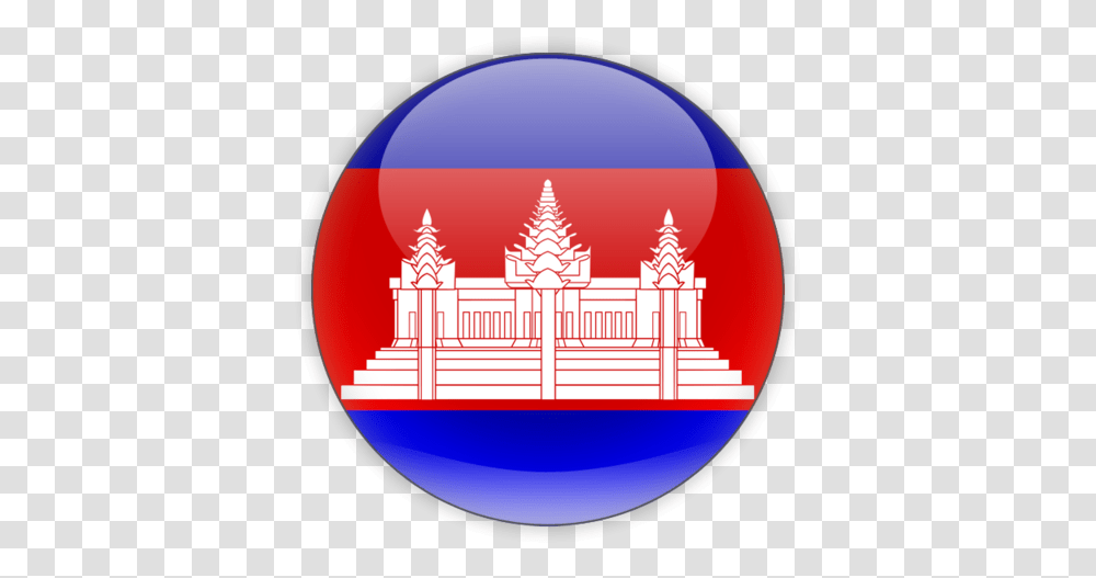 Download Flag Icon Of Cambodia At Format Cambodia Flag Circle, Balloon, Sphere, Plant, Outdoors Transparent Png