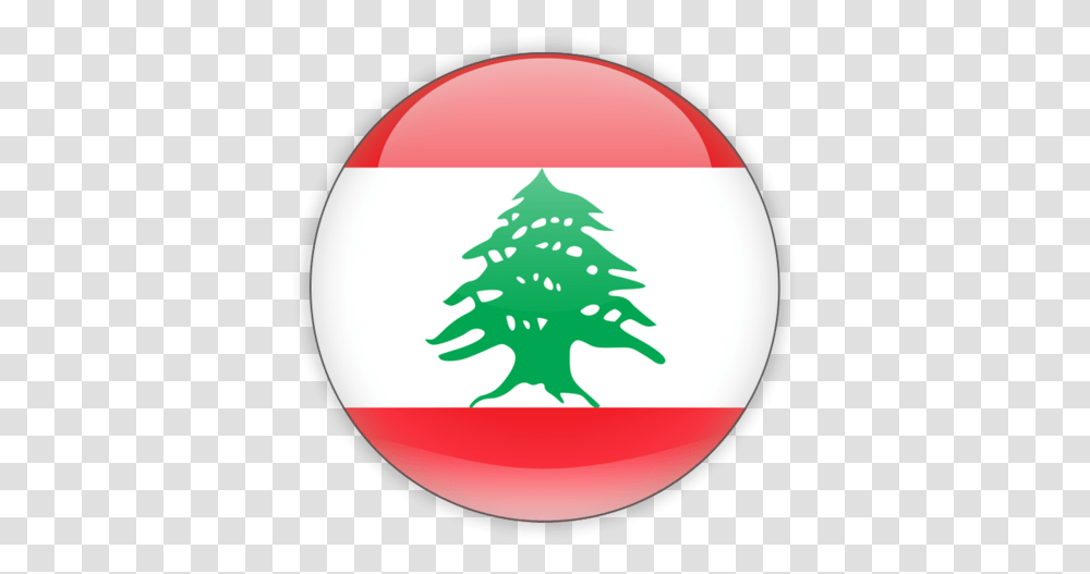 Download Flag Icon Of Lebanon At Format Lebanon Flag Circle, Tree, Plant, Ornament, Christmas Tree Transparent Png