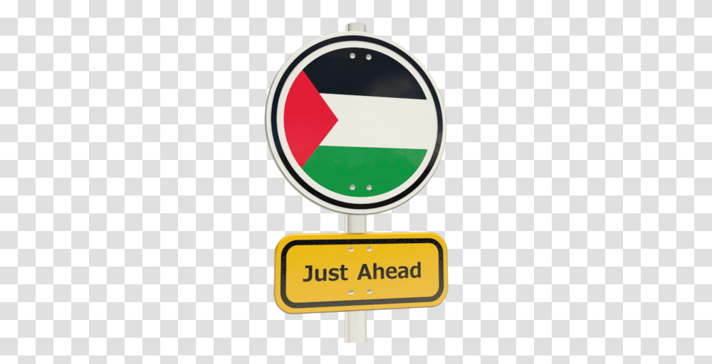 Download Flag Icon Of Palestinian Territories At Traffic Sign, Road Sign Transparent Png