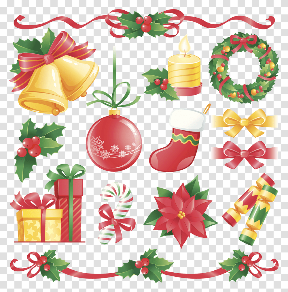 Download Flat Cracker Illustration Design Decorations Christmas Decor Flat, Graphics, Art, Plant, Floral Design Transparent Png