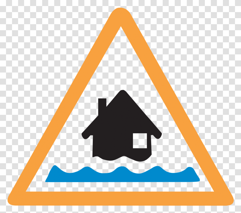 Download Flood Clipart Flood Warning Signs Uk, Triangle, Axe, Tool Transparent Png