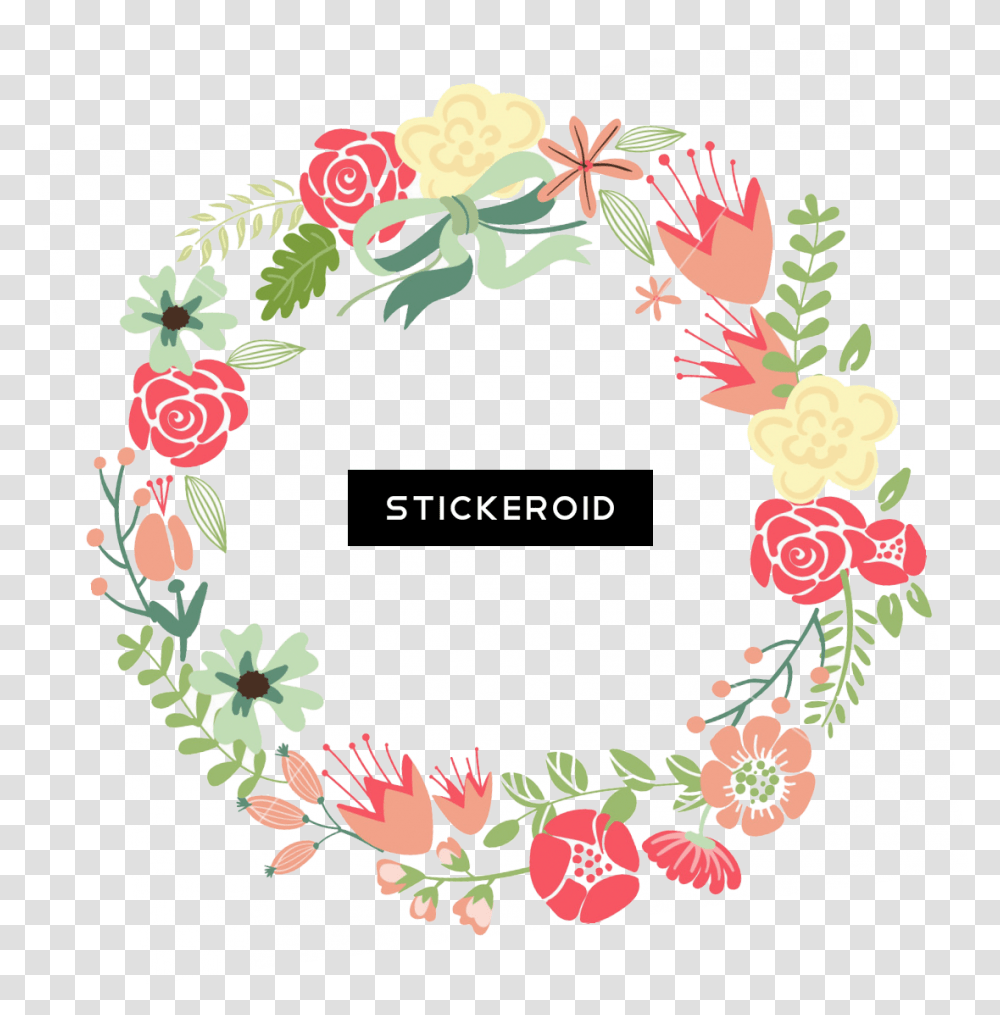 Download Floral Frame Hd Border Frames Flower Circle, Text, Graphics, Art, Rug Transparent Png