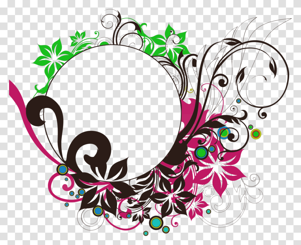 Download Floral Round Frame Photo For Designing Round Design For Project, Floral Design, Pattern Transparent Png