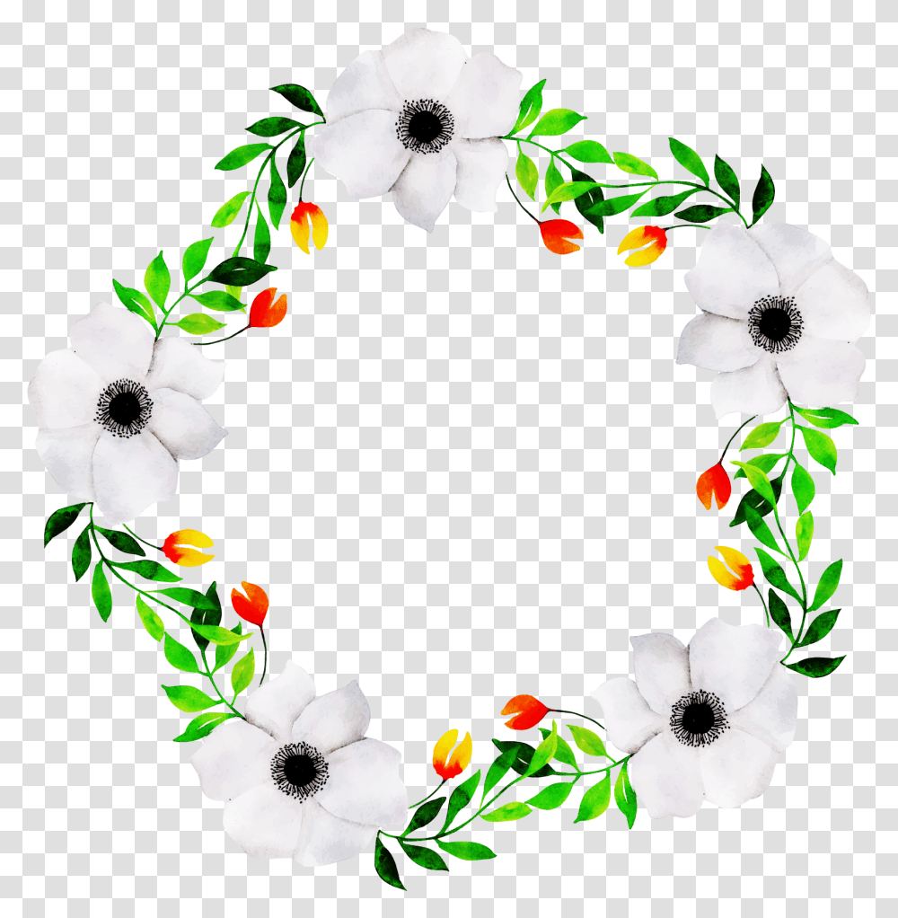 Download Floral Wreath Uokplrs Picture Frame, Floral Design, Pattern, Graphics, Art Transparent Png