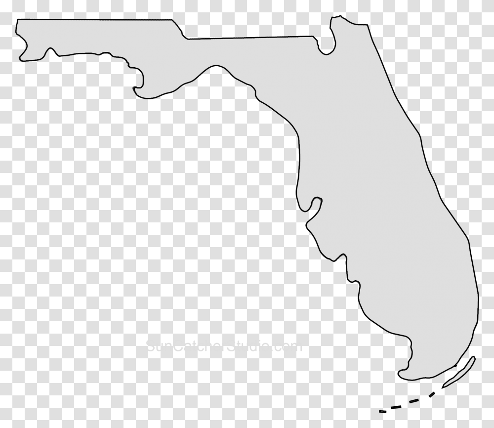Download Florida Map Outline Shape No Place Like Home Florida, Silhouette, Outdoors Transparent Png