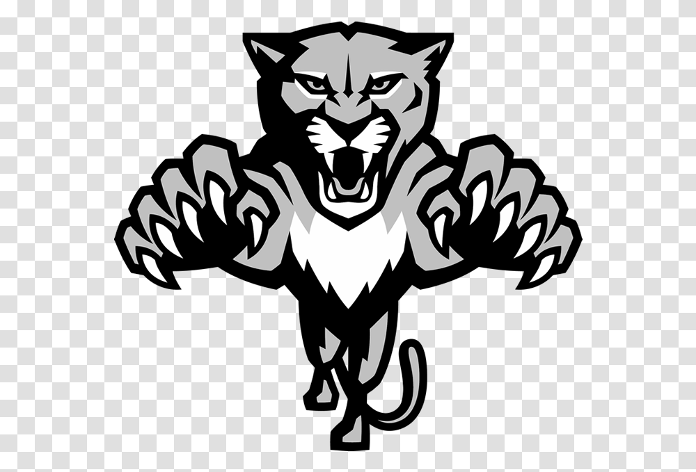 Download Florida Panthers Logo Black And White Full Size Panther Logo, Hook, Claw, Person, Human Transparent Png