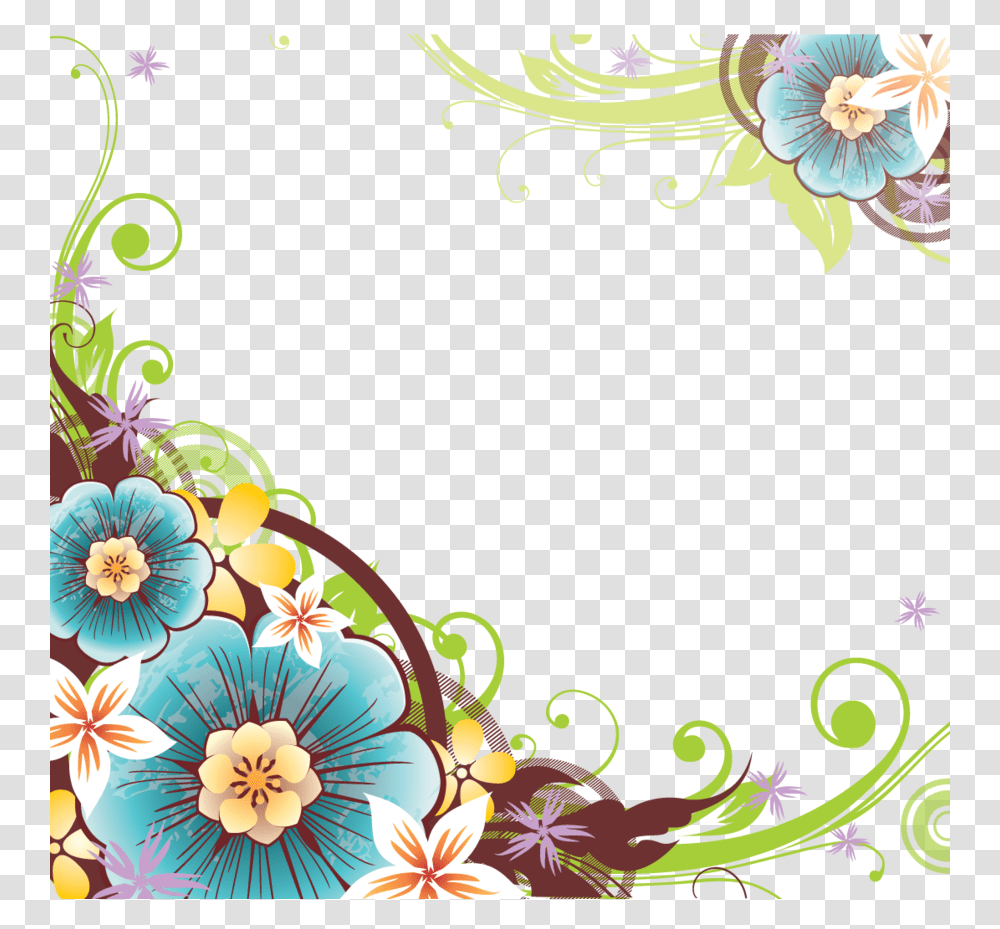 Download Flower Border Clipart Clip Art Flower Purple, Floral Design, Pattern Transparent Png