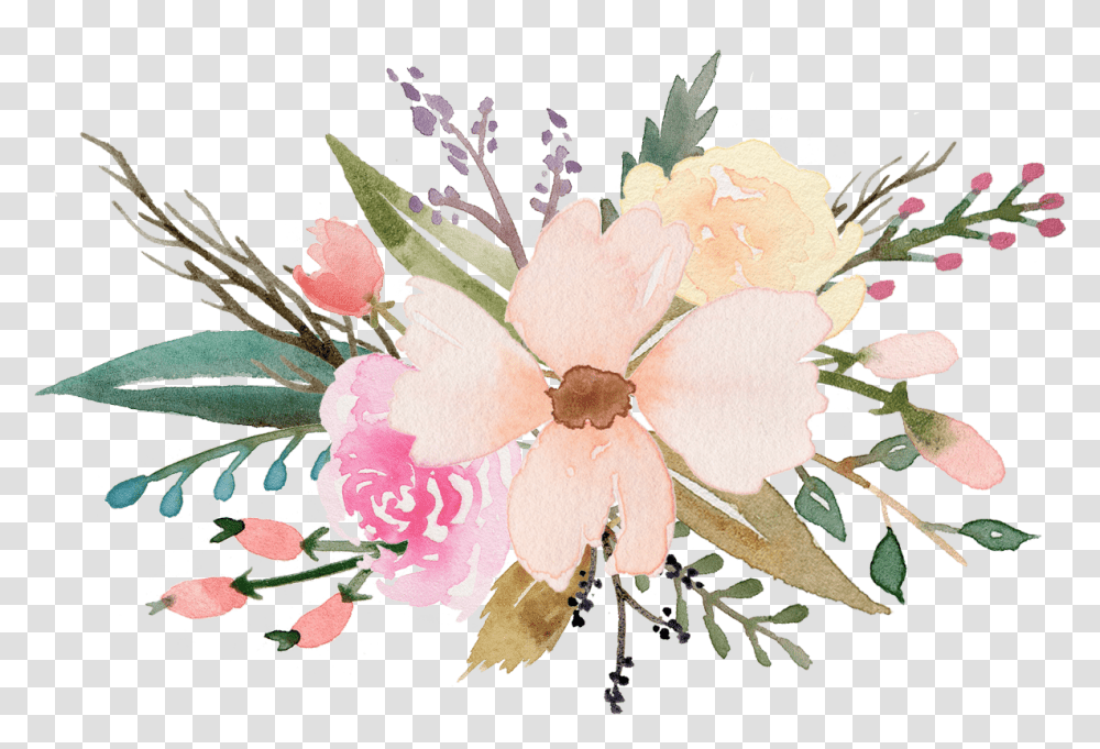 Download Flower Bouquet Watercolour Flower Clipart Free Free Floral Clip Art, Floral Design, Pattern, Graphics, Plant Transparent Png