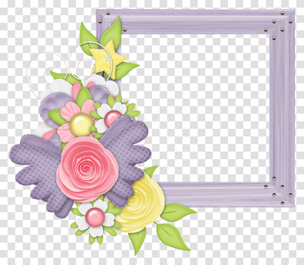 Download Flower Clipart Frame Design Cute Photo Frame Flowers Frame Design Transparent Png