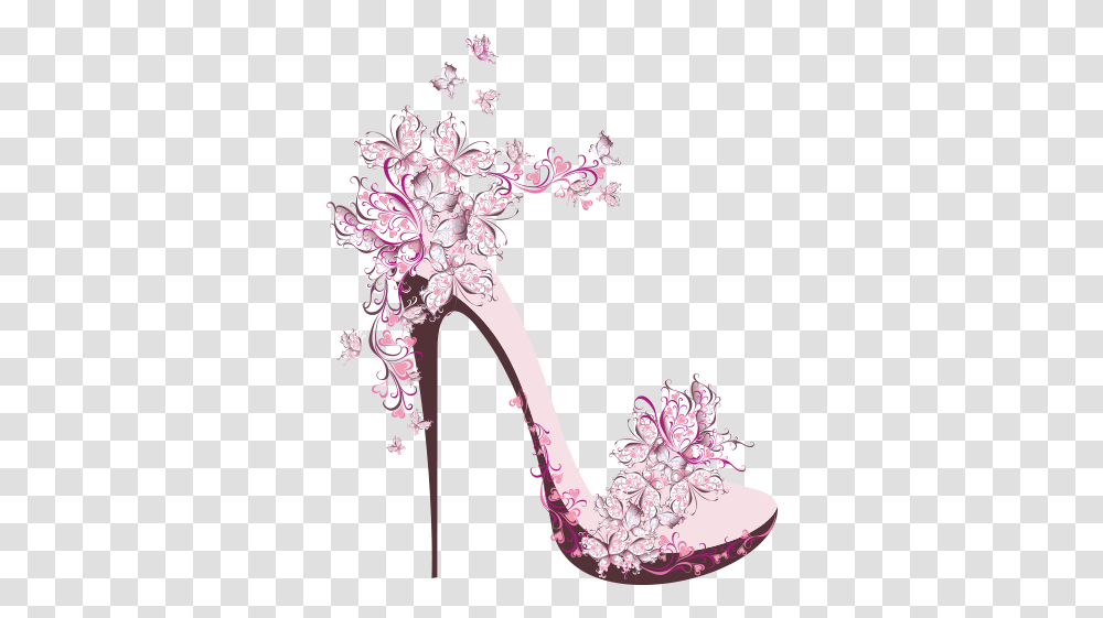 Download Flower Creative T Shirt Paper Shoe Female Heels Hq High Heels Design Drawing, Clothing, Apparel, Graphics, Art Transparent Png