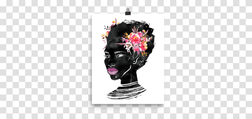 Download Flower Crown Freeform Afro Illustration, Head, Face, Poster, Advertisement Transparent Png