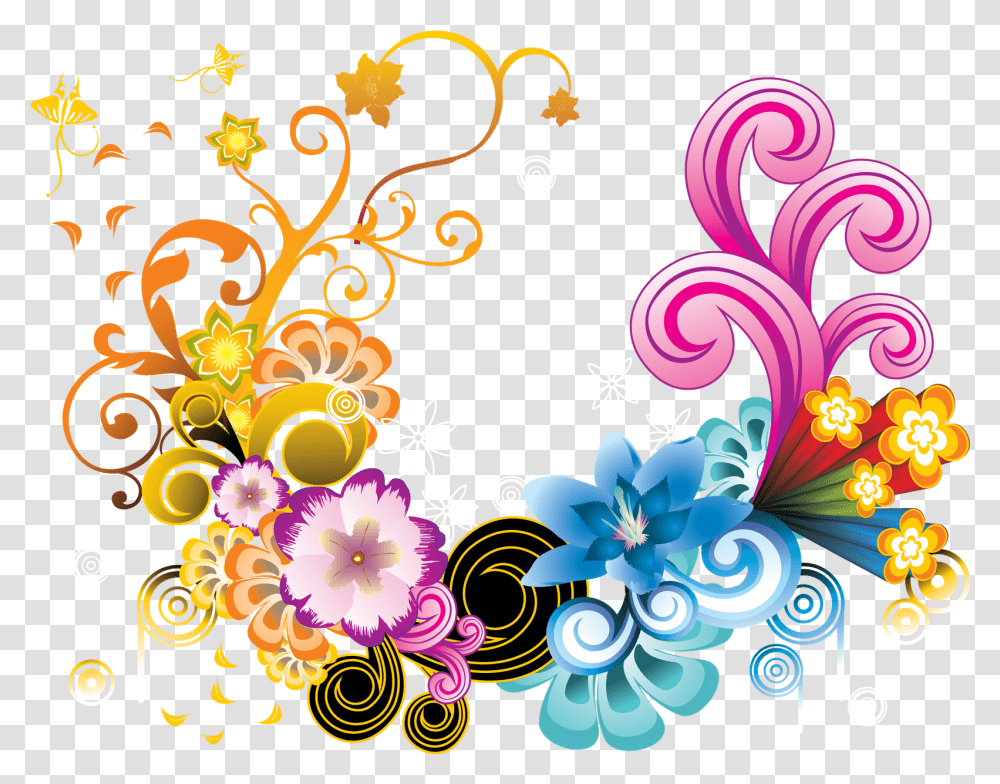 Download Flower Designs Colorful Flowers Logo Design, Graphics, Art, Floral Design, Pattern Transparent Png