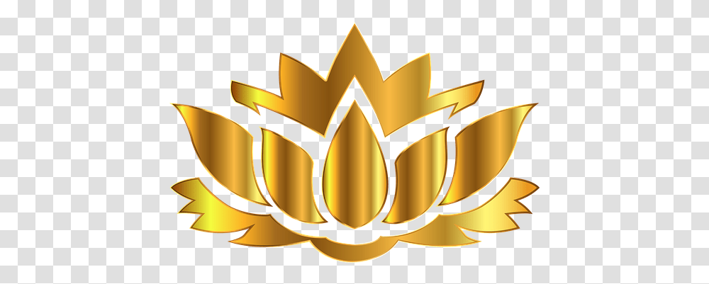 Download Flower Floral Lotus Plant Flower Logo, Lighting, Symbol, Gold, Paper Transparent Png