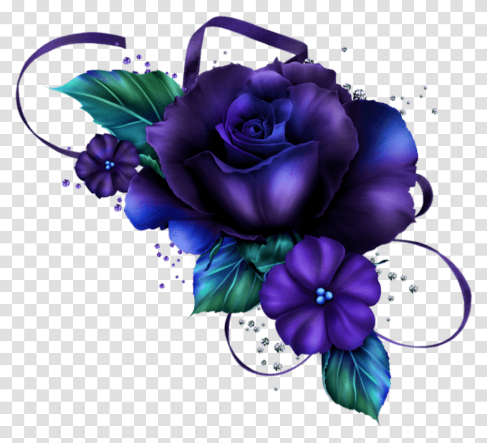 Download Flower Flowers Flores Flor Azul Blue Rosas Rose, Graphics, Art, Floral Design, Pattern Transparent Png
