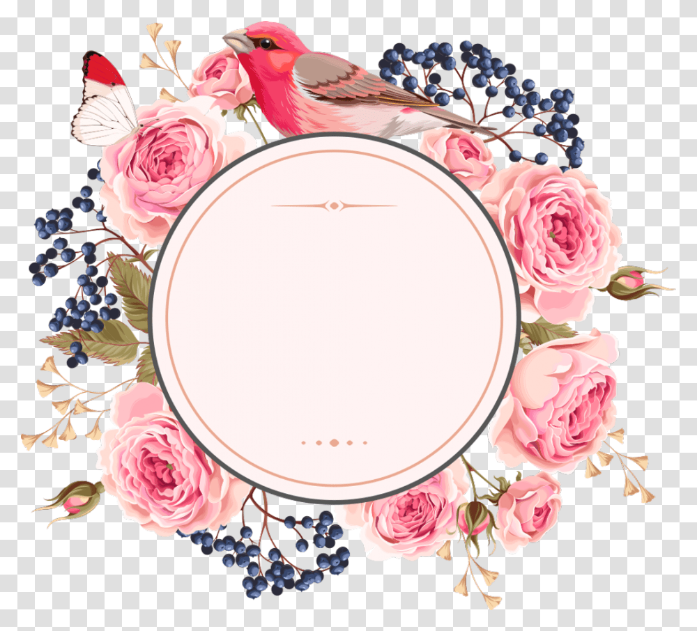Download Flower Frame Art Wallpaper Backgrounds Flower Circle Background Design, Floral Design, Pattern, Graphics, Bird Transparent Png