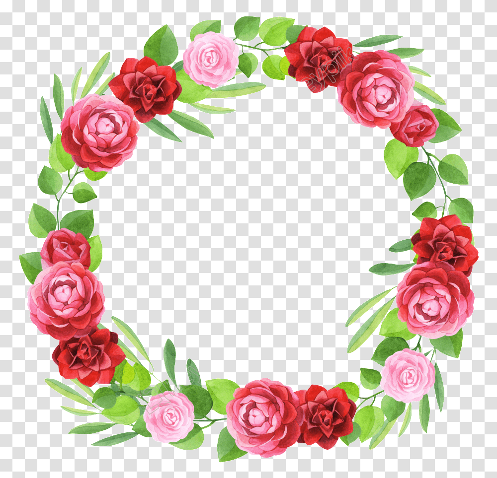 Download Flower Garland Rose Flower Garland, Floral Design, Pattern, Graphics, Art Transparent Png