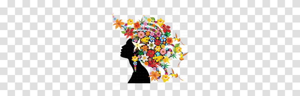Download Flower Hair Cartoon Clipart Flower Hair Clip Art Flower, Floral Design, Pattern, Birthday Cake Transparent Png