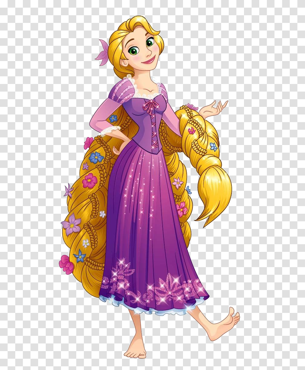 Download Flower Haired Rapunzel Rapunzel, Clothing, Dress, Person, Female Transparent Png