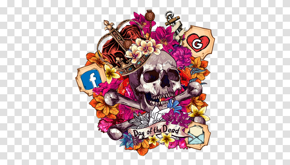Download Flower Skull Graffiti Themes Hd Wallpapers Icons Scary, Art, Performer, Painting, Graphics Transparent Png