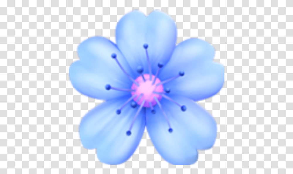 Download Flowers Blue Emoji Tumblr Pink Flower Emoji Flower Iphone Emoji, Plant, Geranium, Blossom, Anther Transparent Png