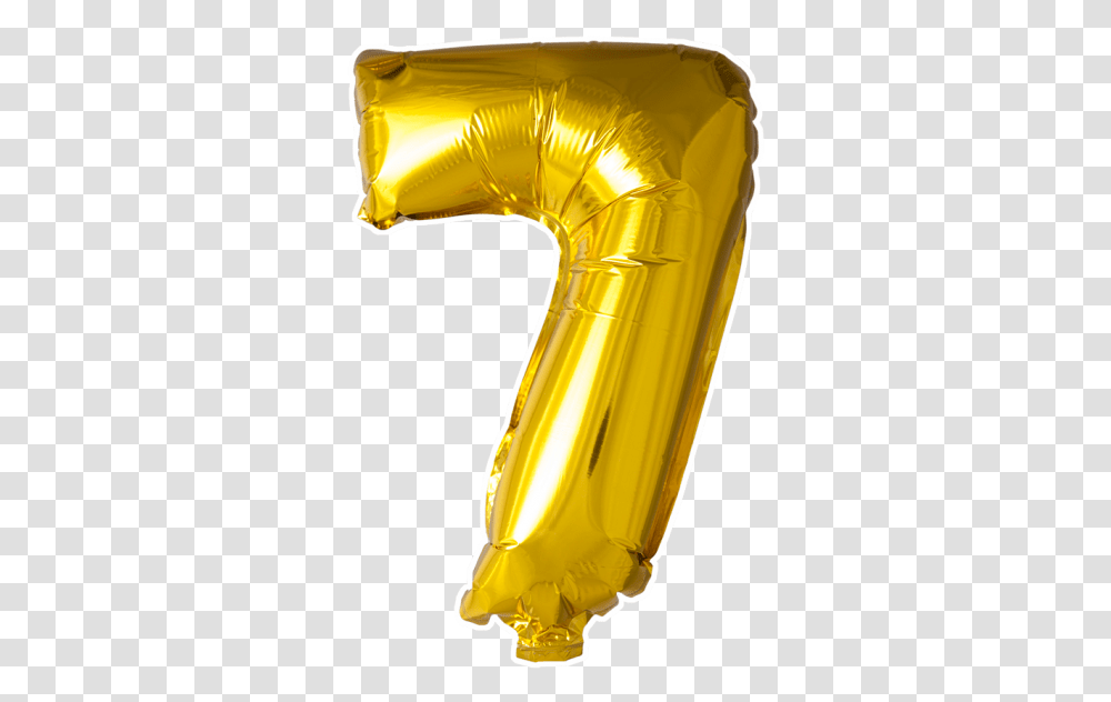 Download Foilballoon No Gold Number 7 Balloon Number 7 Balloon Gold, Saxophone, Leisure Activities, Musical Instrument, Horn Transparent Png