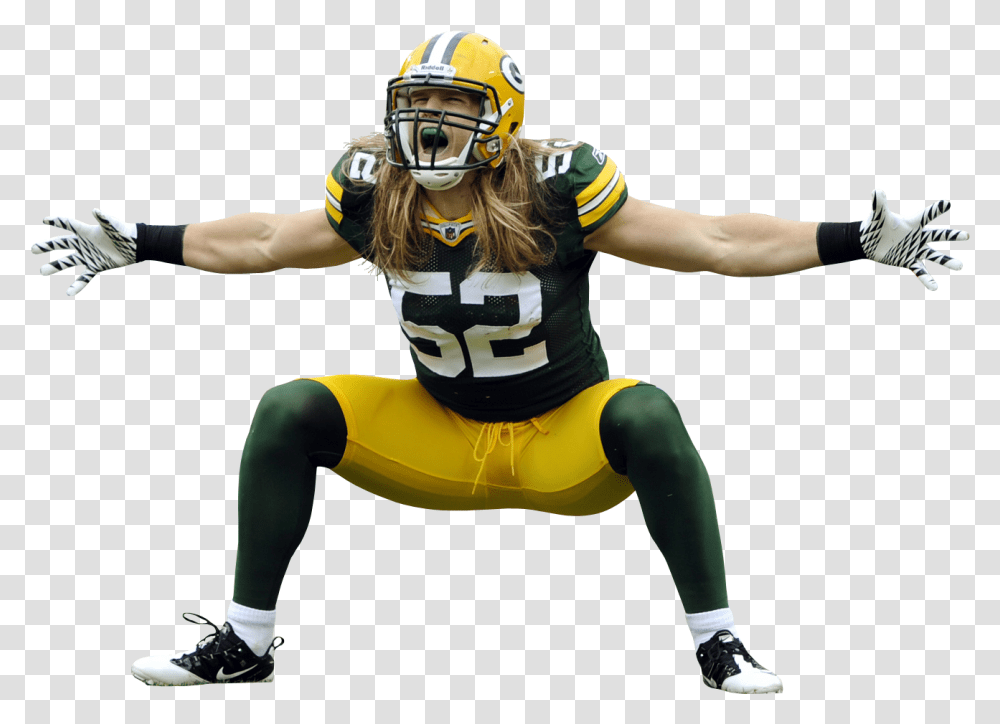 Download Football Chicago Bears Nfl Bowl Bay Players Clipart Clay Matthews Packers, Clothing, Apparel, Helmet, Person Transparent Png