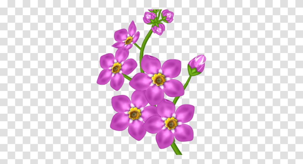 Download Forget Me Not Clipart Flower Head Bunch Of Yellow Purple Flowers, Plant, Blossom, Petal, Anemone Transparent Png