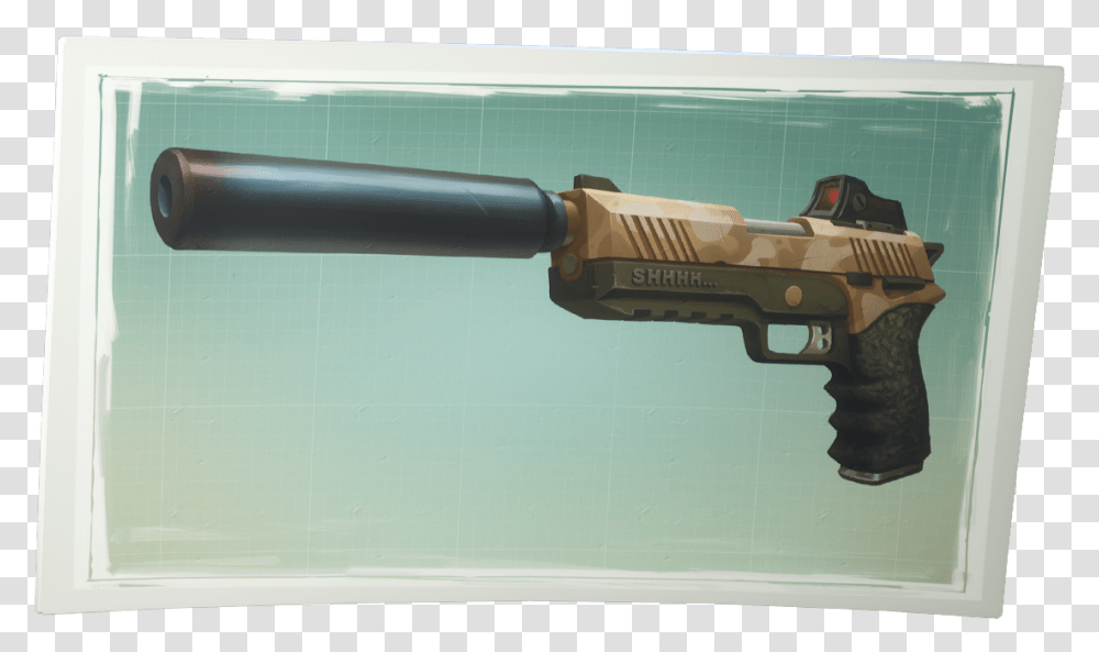 Download Fortnite Suppressed Pistol Image For Free Airsoft Gun, Weapon, Weaponry, Shotgun, Rifle Transparent Png