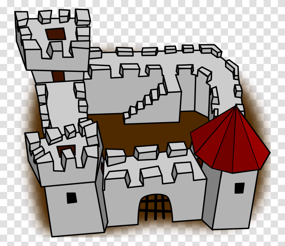 Download Fortress Cartoon Clipart Fortification Castle Clip Art, Architecture, Building, Minecraft, Highway Transparent Png