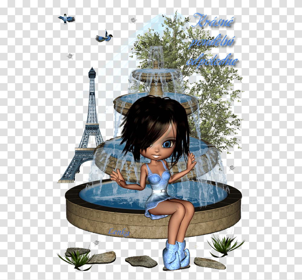 Download Fountain Uokplrs Water Fountain, Person, Toy, Doll, Jacuzzi Transparent Png