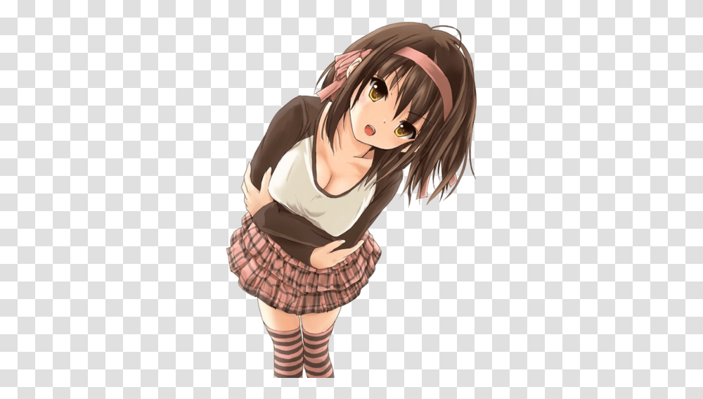 Download Free 15 Anime Girl With Brown Hair For Anime Girl Render, Manga, Comics, Book, Person Transparent Png