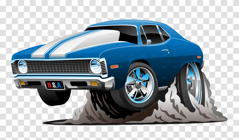 Download Free 71 Musclecar Background Cars Cartoon Images, Vehicle, Transportation, Tire, Sports Car Transparent Png