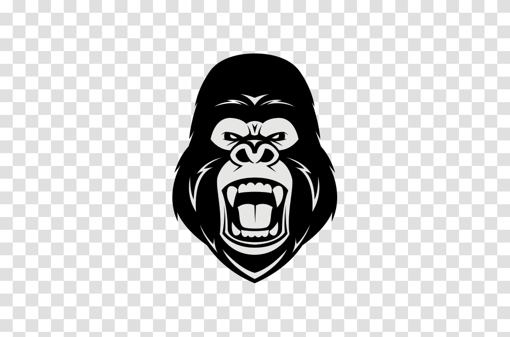 Download Free Angry Gorilla Cartoon Angry Gorilla Face, Stencil, Grenade, Bomb, Weapon Transparent Png