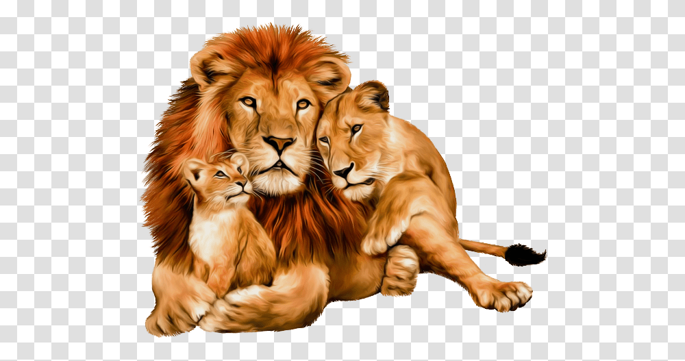 Download Free Animals Clipart Pngcartoon Lion Lioness And Cub, Tiger, Wildlife, Mammal, Dog Transparent Png